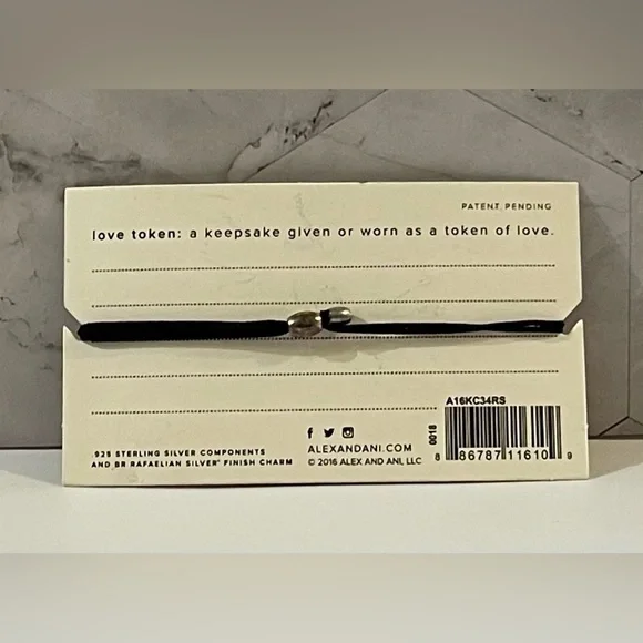 NWT Alex and Ani Kids Black Cord Bracelet with Snowman Silver Charm - Picture 3 of 3